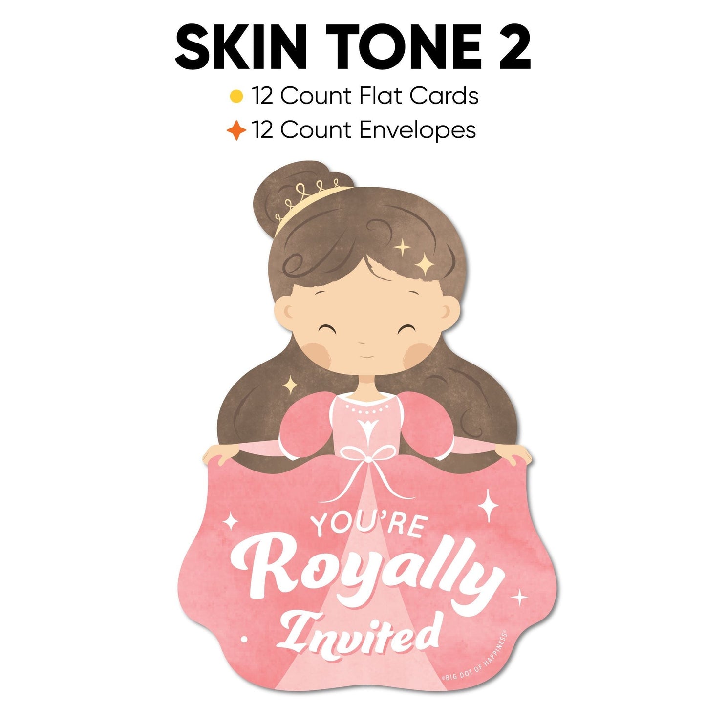 Princess Shaped Fill-In Invitations - 12 Ct