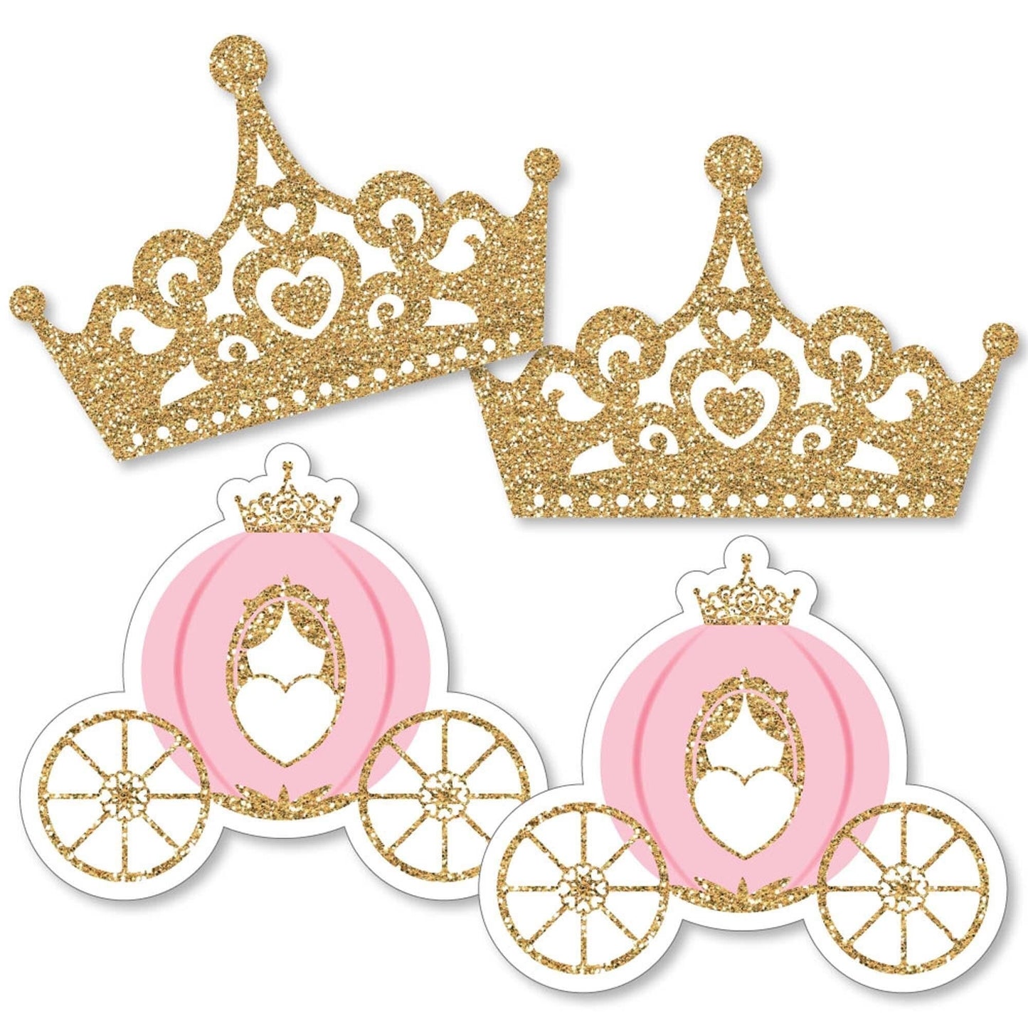 Little Princess Crown - Decorations DIY Pink and Gold Princess Baby Shower or Birthday Party Essentials - Set of 20