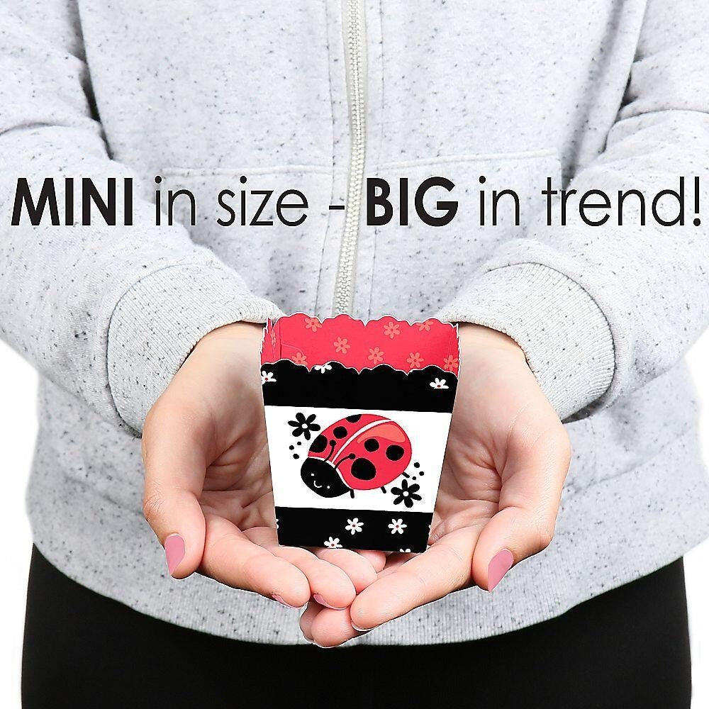 Happy Little Ladybug - Party Mini Favor Boxes - Baby Shower or Birthday Party Treat Candy Boxes - Set of 12