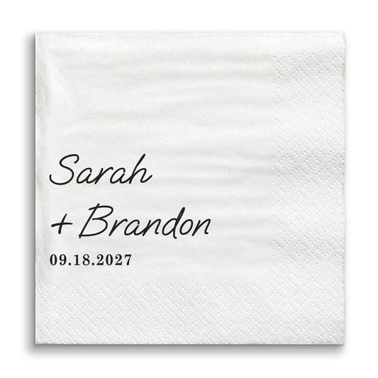 Custom Text - Simple Wedding Script Napkins
