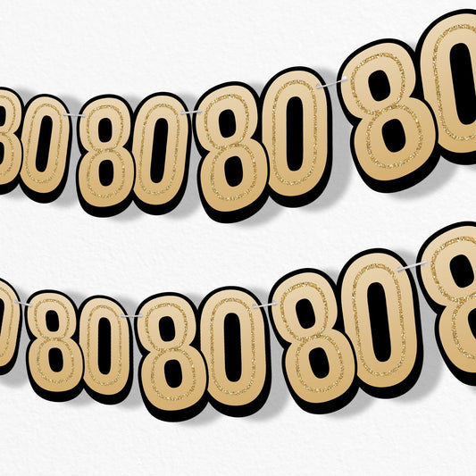80th Birthday Garland Banner - 15 Pc