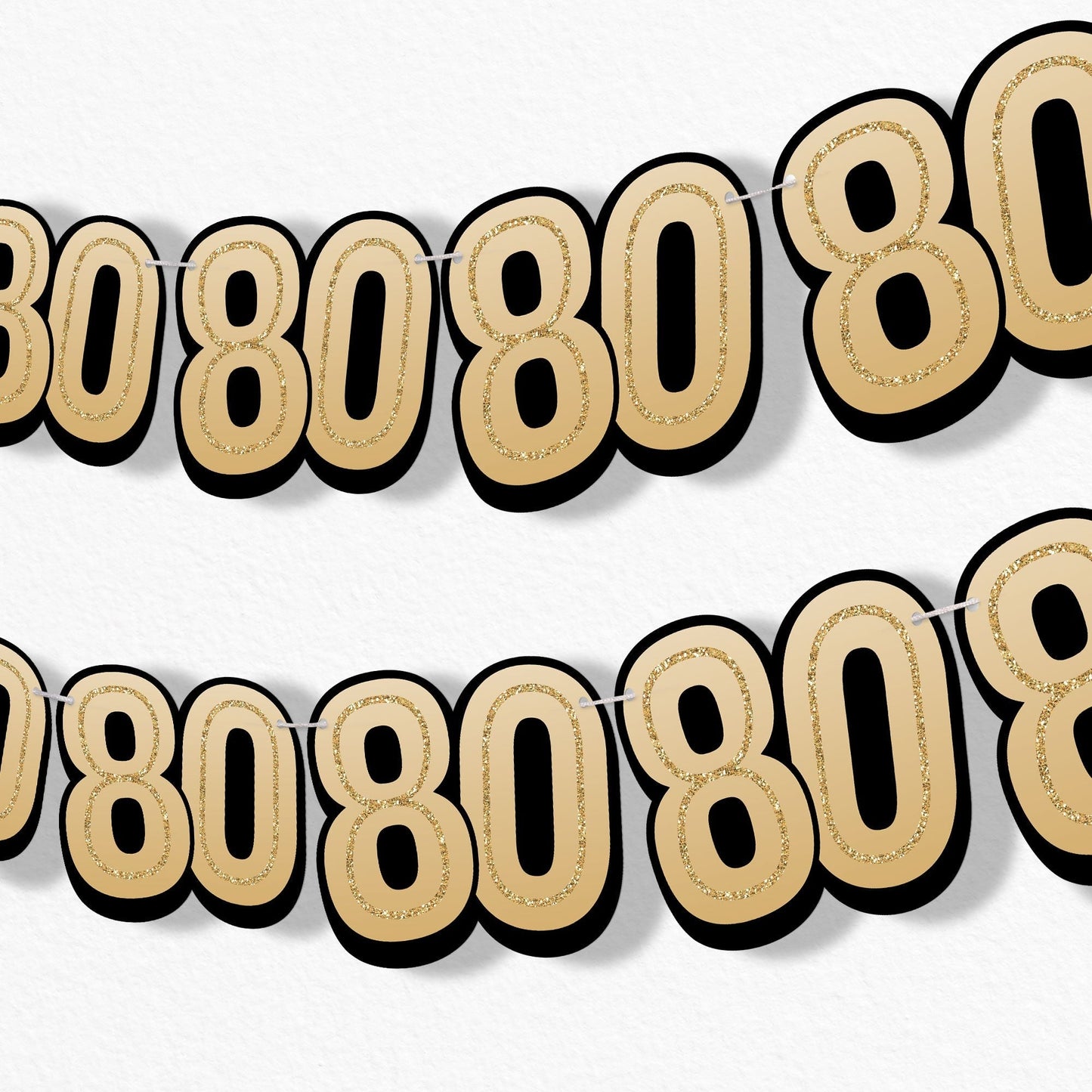 80th Birthday Garland Banner - 15 Pc