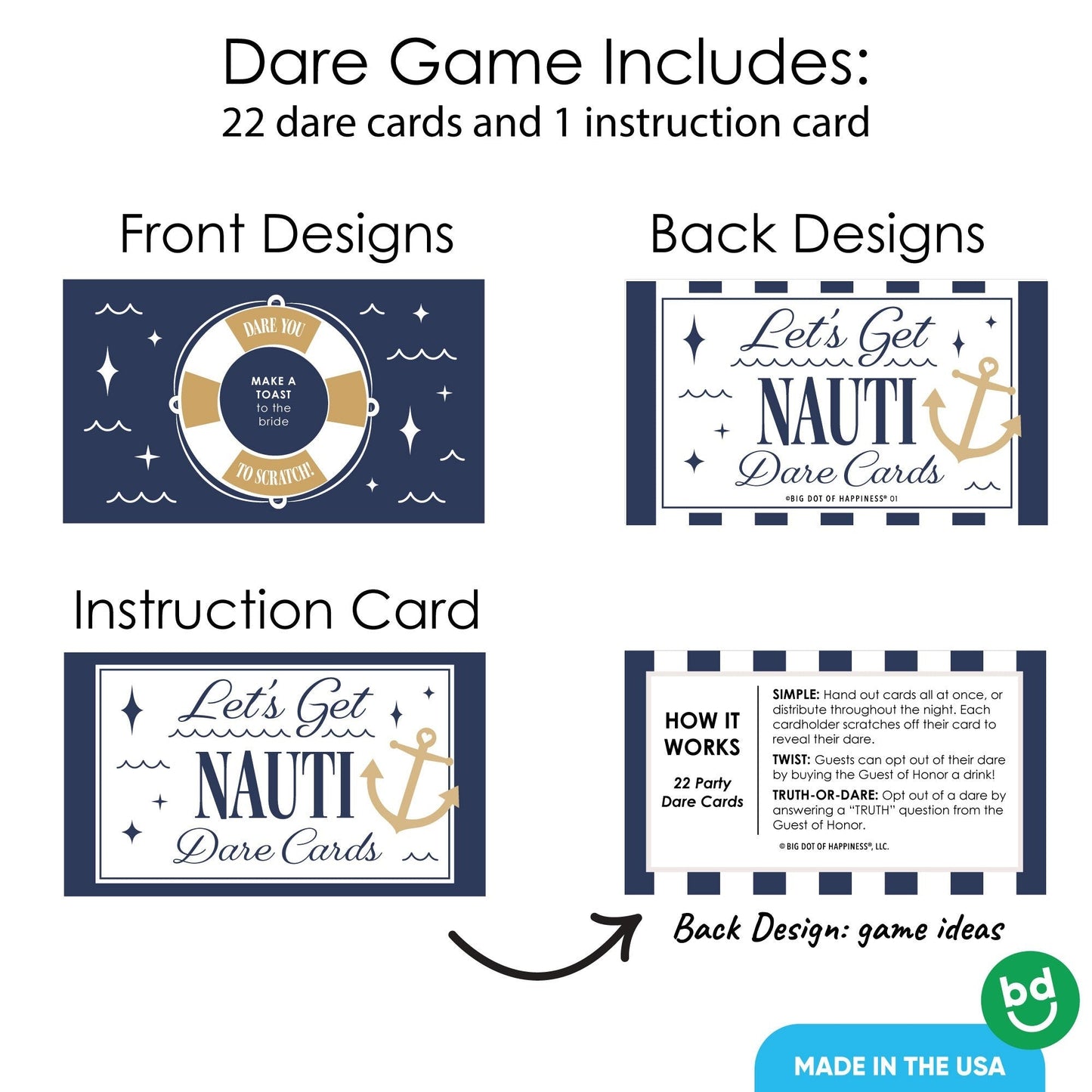 Let's Get Nauti Dare Scratch Off Card Game - 22 Ct