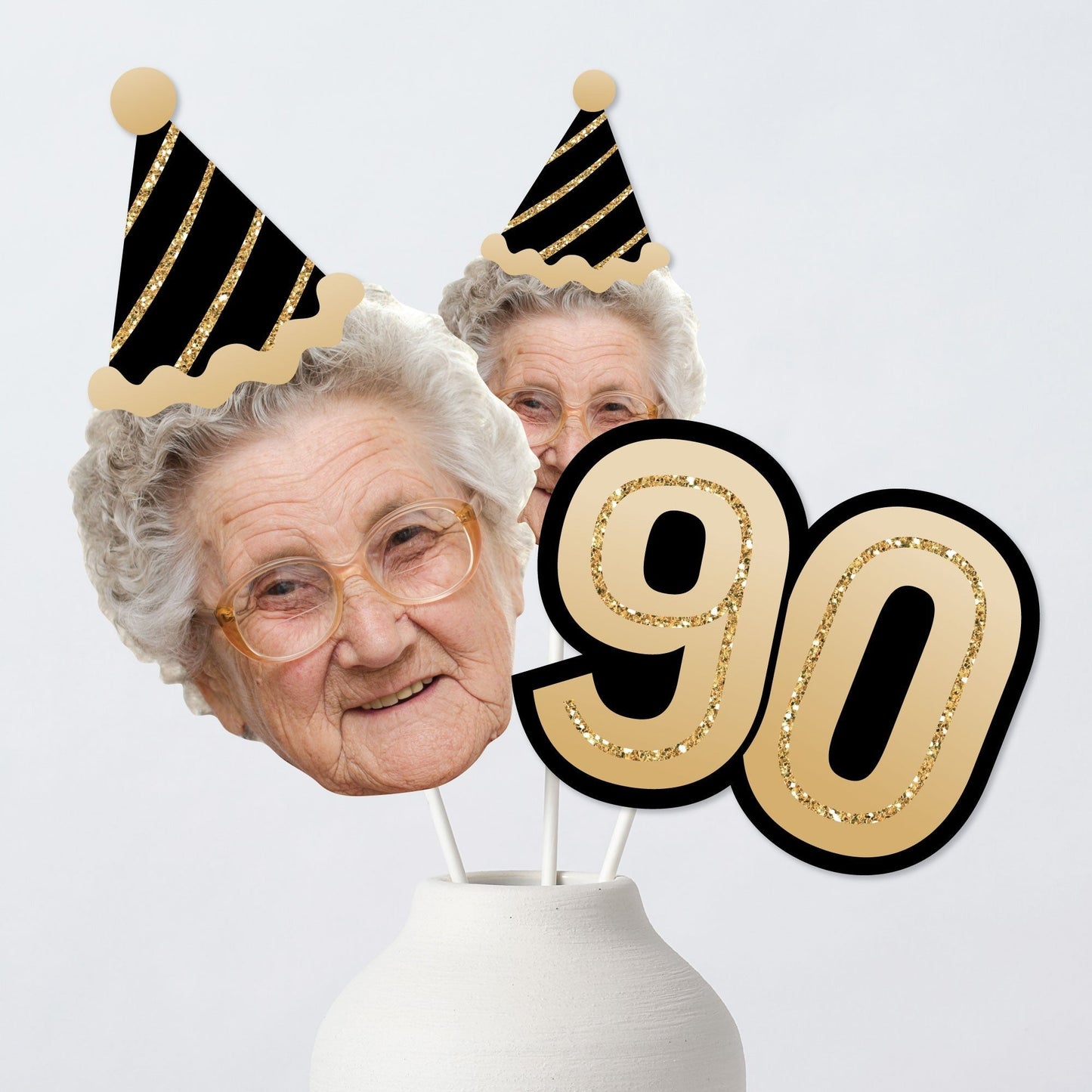 Custom Photo 90th Birthday Table Toppers - 15 Ct