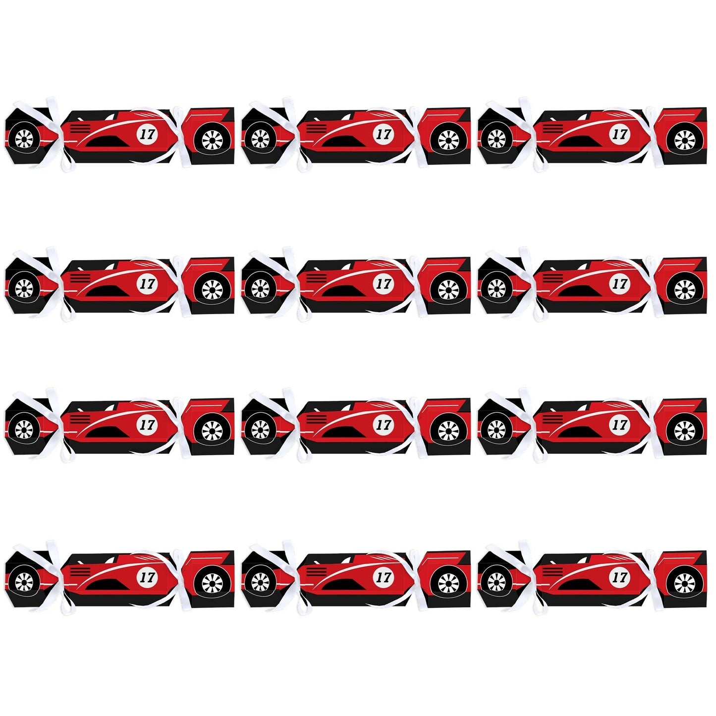Let’s Go Racing - Racecar - No Snap Race Car Birthday Party or Baby Shower Party Table Favors - DIY Cracker Boxes - Set of 12