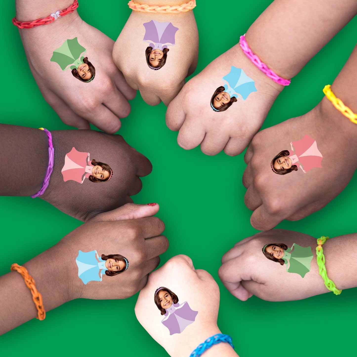 Custom Face Princess Temporary Tattoos - 12 Ct