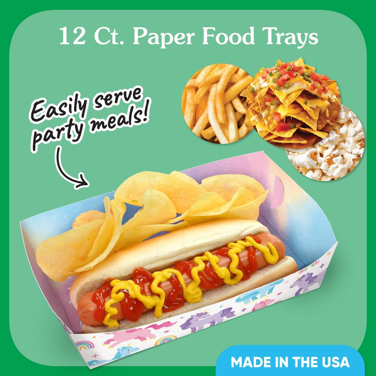 Unicorn Party Paper Food Trays