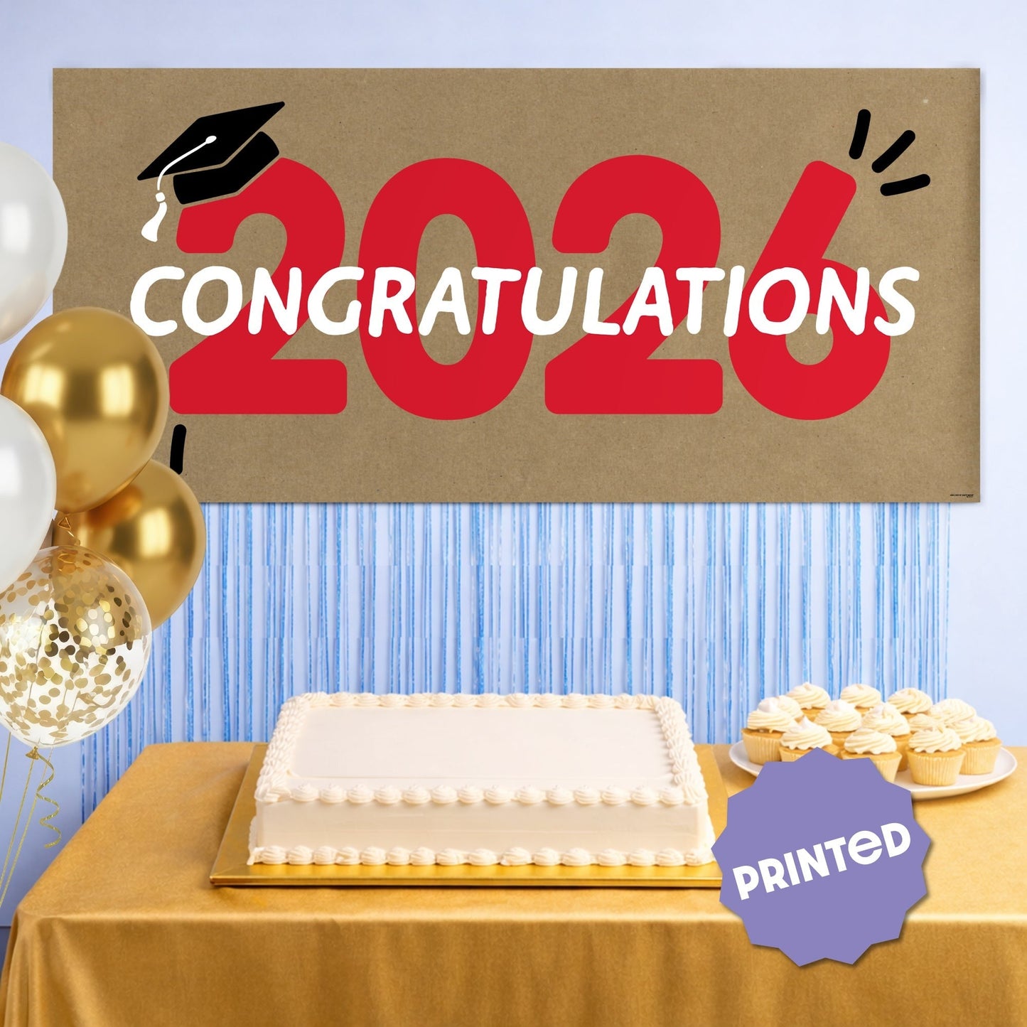 Red 2026 Grad Kraft Banner