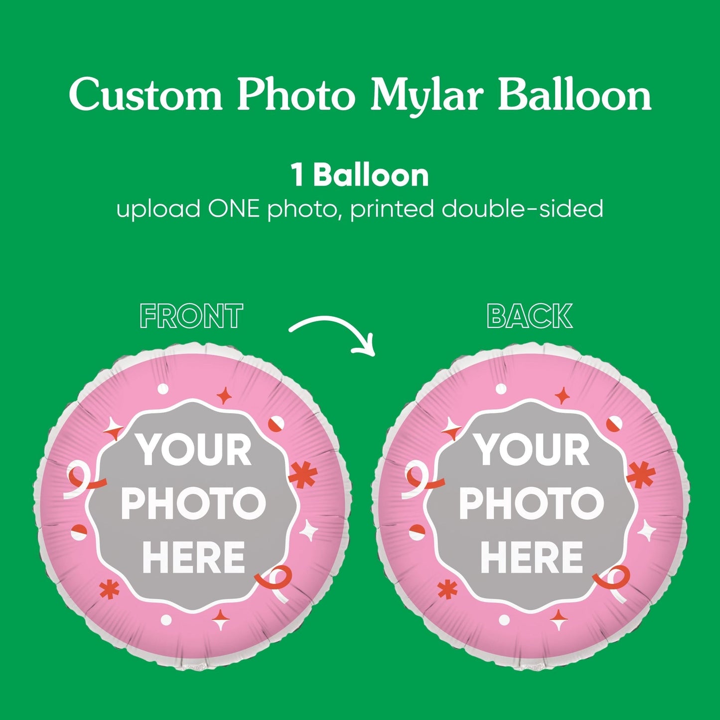 Personalized Photo Pink Balloon – Double Sided – 1 Ct