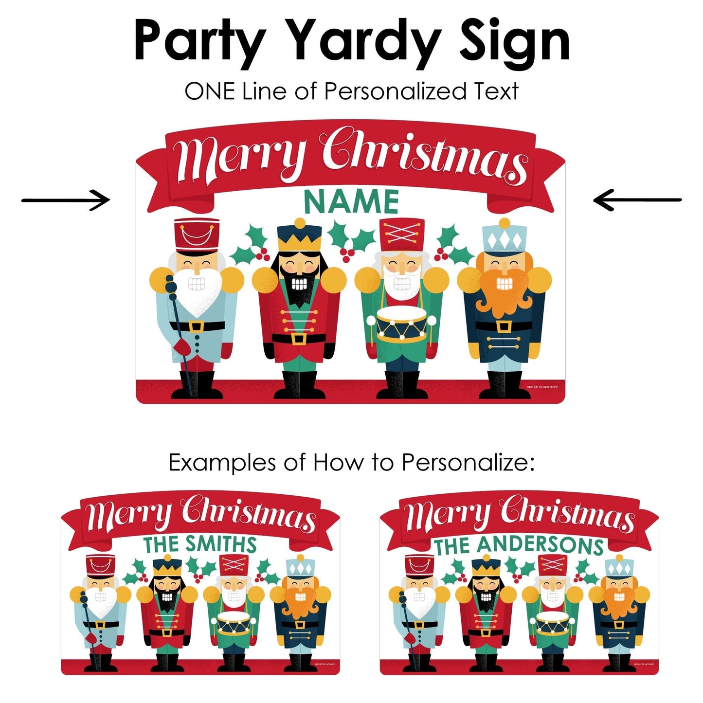 Christmas Nutcracker - Holiday Party Yard Sign Lawn Decorations - Personalized Merry Christmas Party Yardy Sign