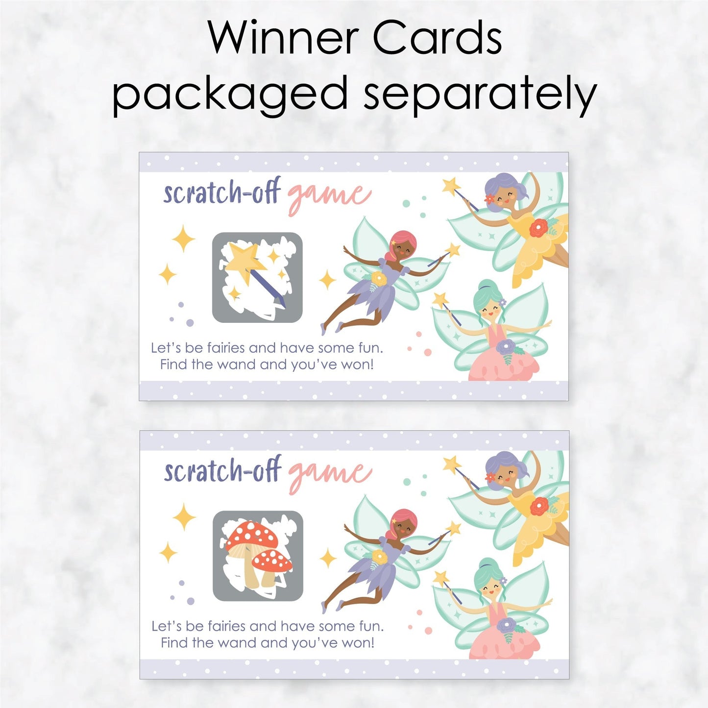 Let's Be Fairies - Fairy Garden Birthday Party Game Scratch Off Cards - 22 Count