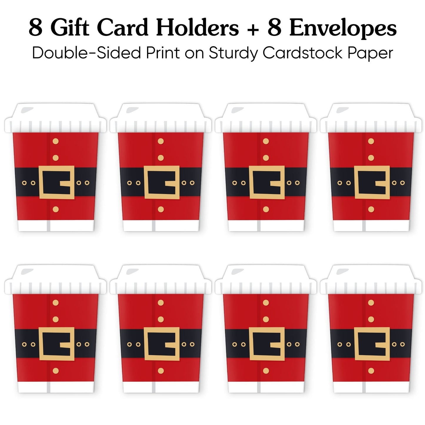 Jolly Santa Claus Nifty Gifty Card Holders - 8 Ct