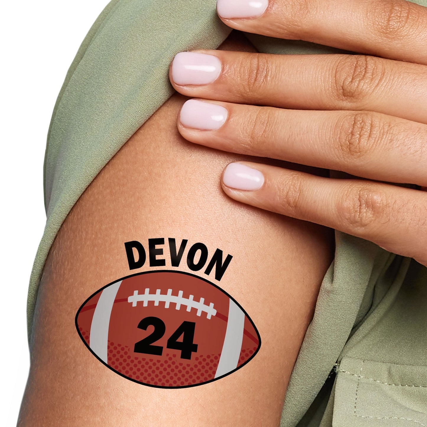 Custom Text Football Temporary Tattoos - 12 Ct