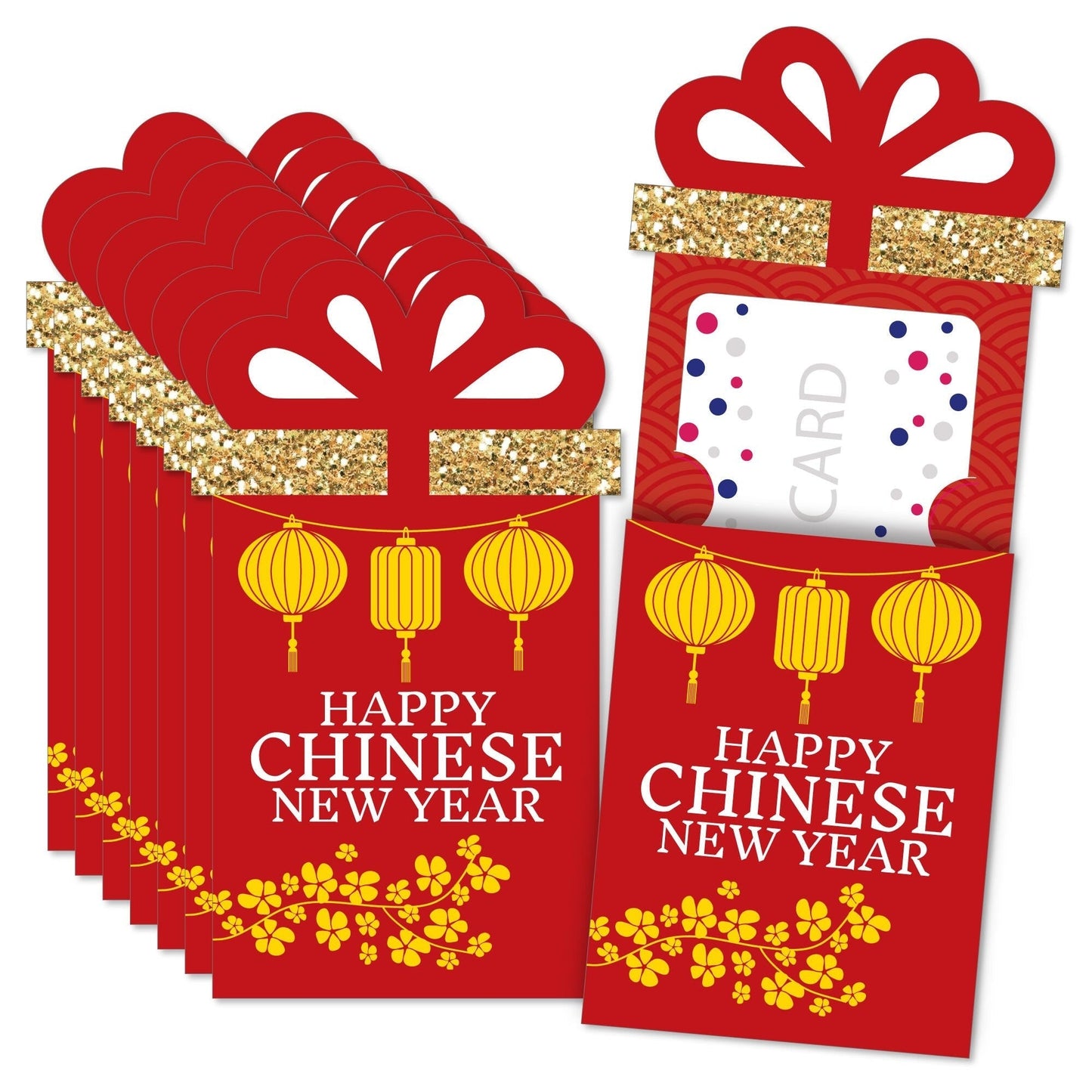 Chinese New Year - Lunar New Year Money and Gift Card Sleeves - Nifty Gifty Card Holders - Set of 8