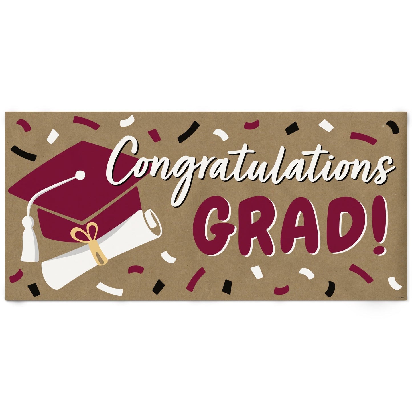 Maroon Grad Kraft Banner