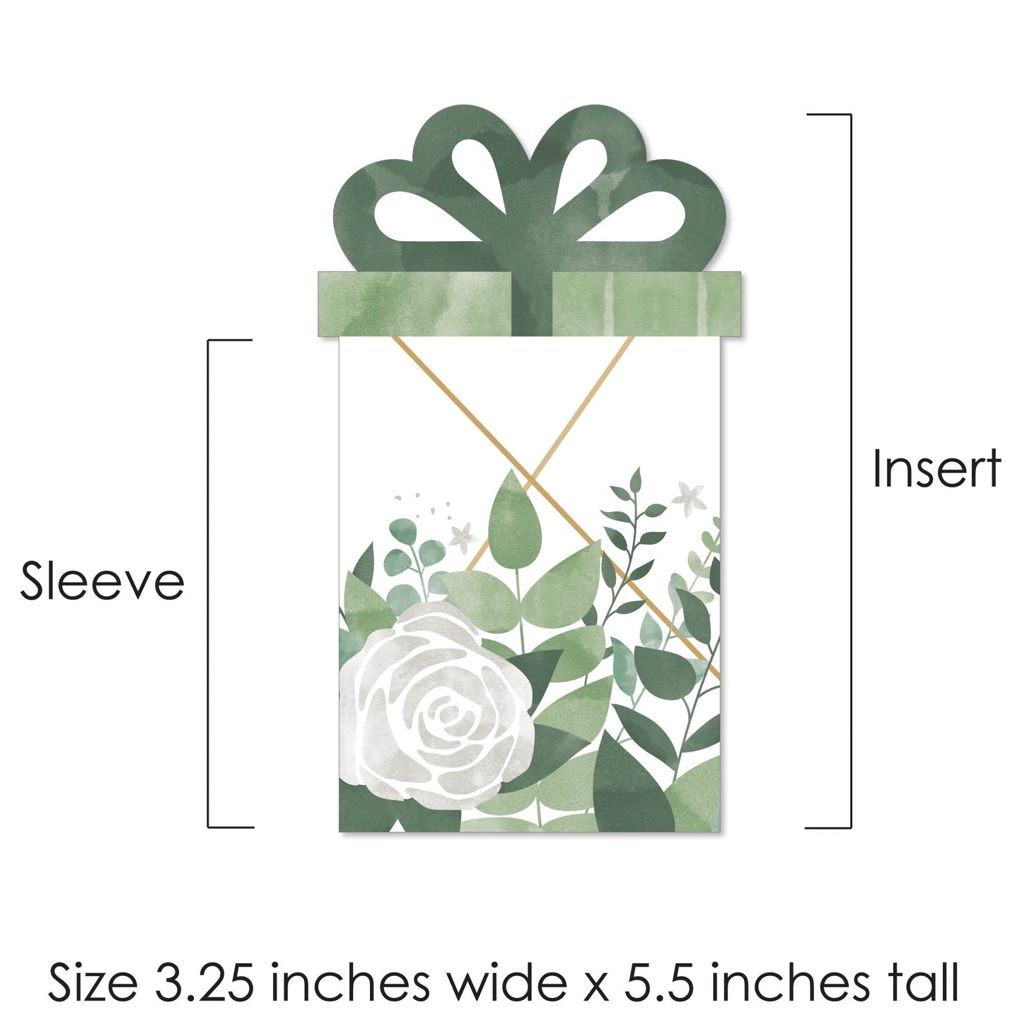 Boho Botanical - Greenery Party Money and Gift Card Sleeves - Nifty Gifty Card Holders - Set of 8
