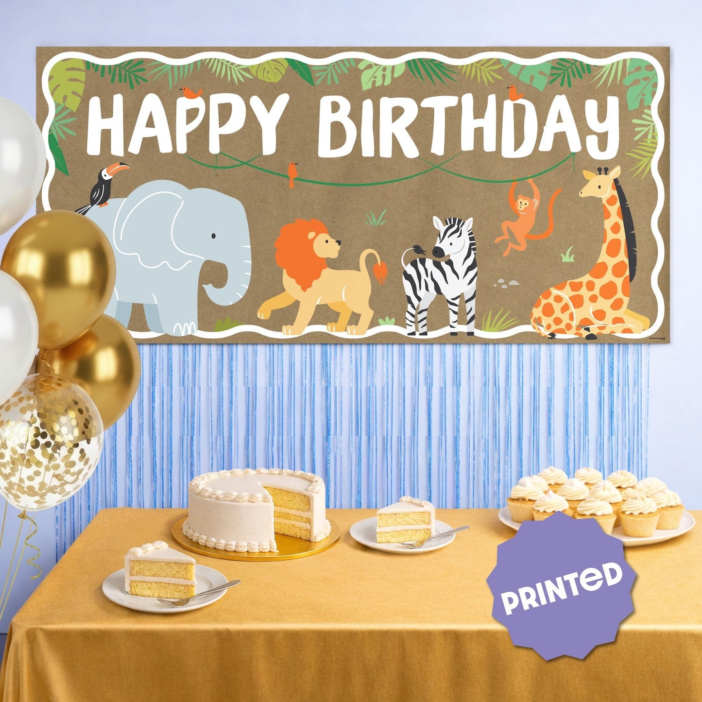 Safari Animals Kraft Banner