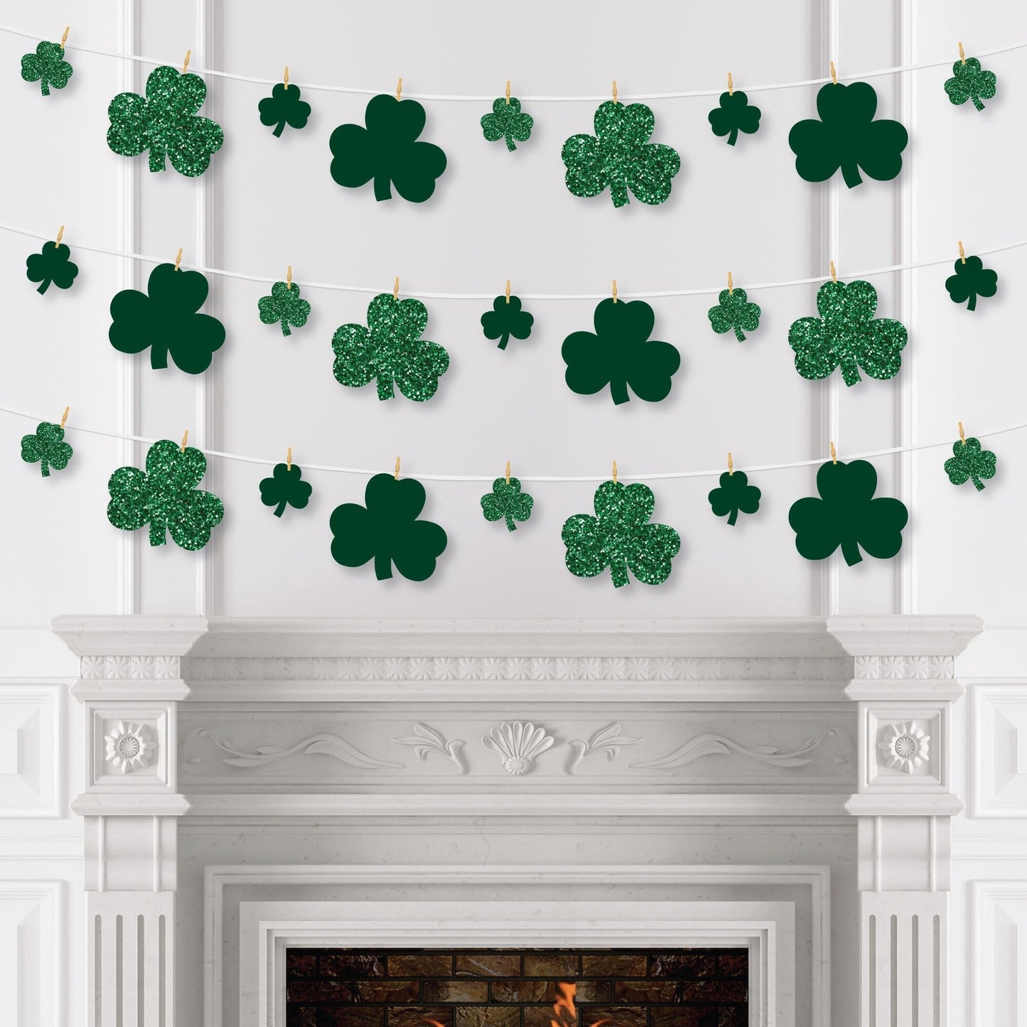 St. Patrick's Day - Saint Patty's Day Party DIY Decorations - Clothespin Garland Banner - 44 Pieces