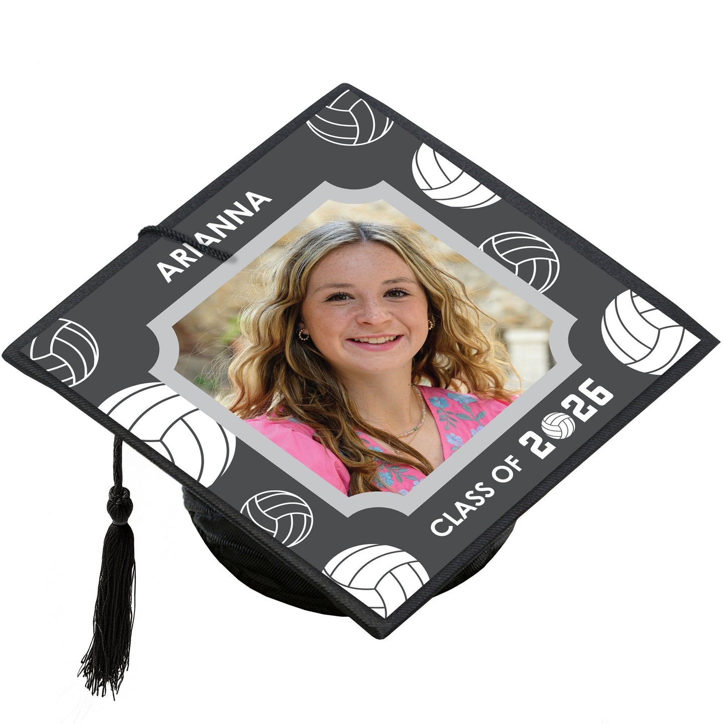 Custom Photo Volleyball Grad Cap Cover