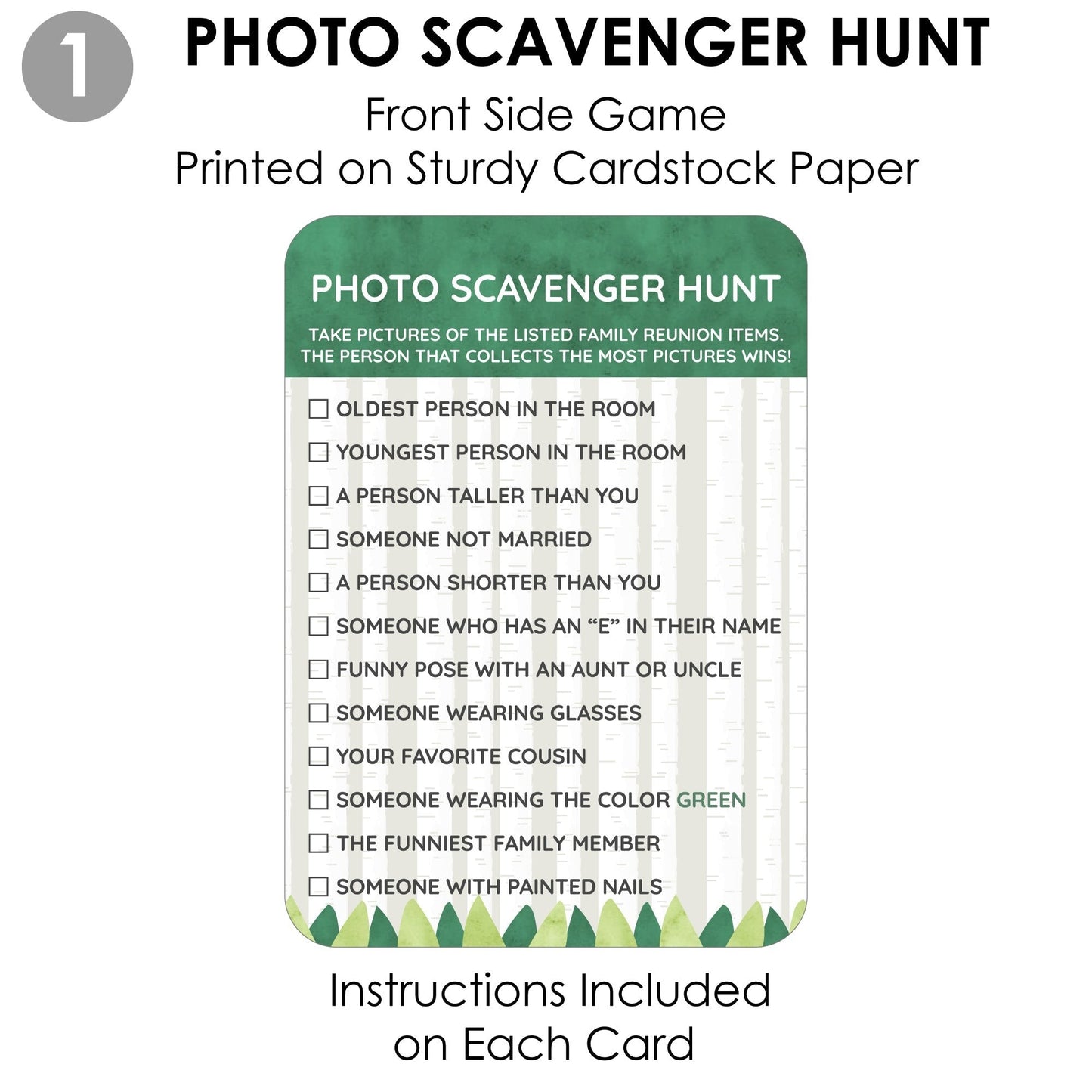 Family Tree Reunion - 2-in-1 Family Gathering Party Cards - Activity Duo Games - Set of 20