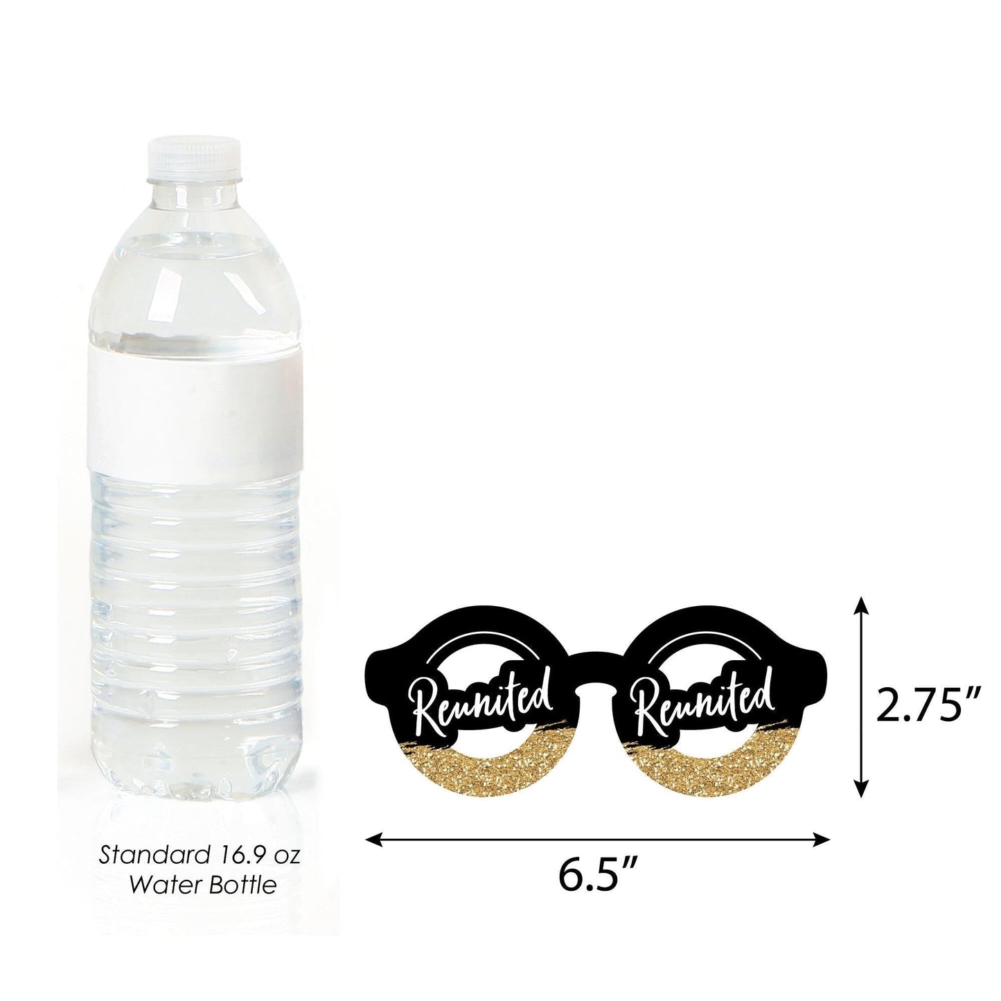 Reunited Glasses - Paper Card Stock School Class Reunion Party Photo Booth Props Kit - 10 Count