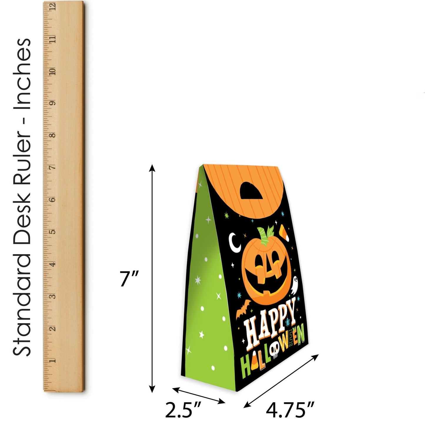 Jack-O'-Lantern Halloween - Kids Halloween Gift Favor Bags - Party Goodie Boxes - Set of 12