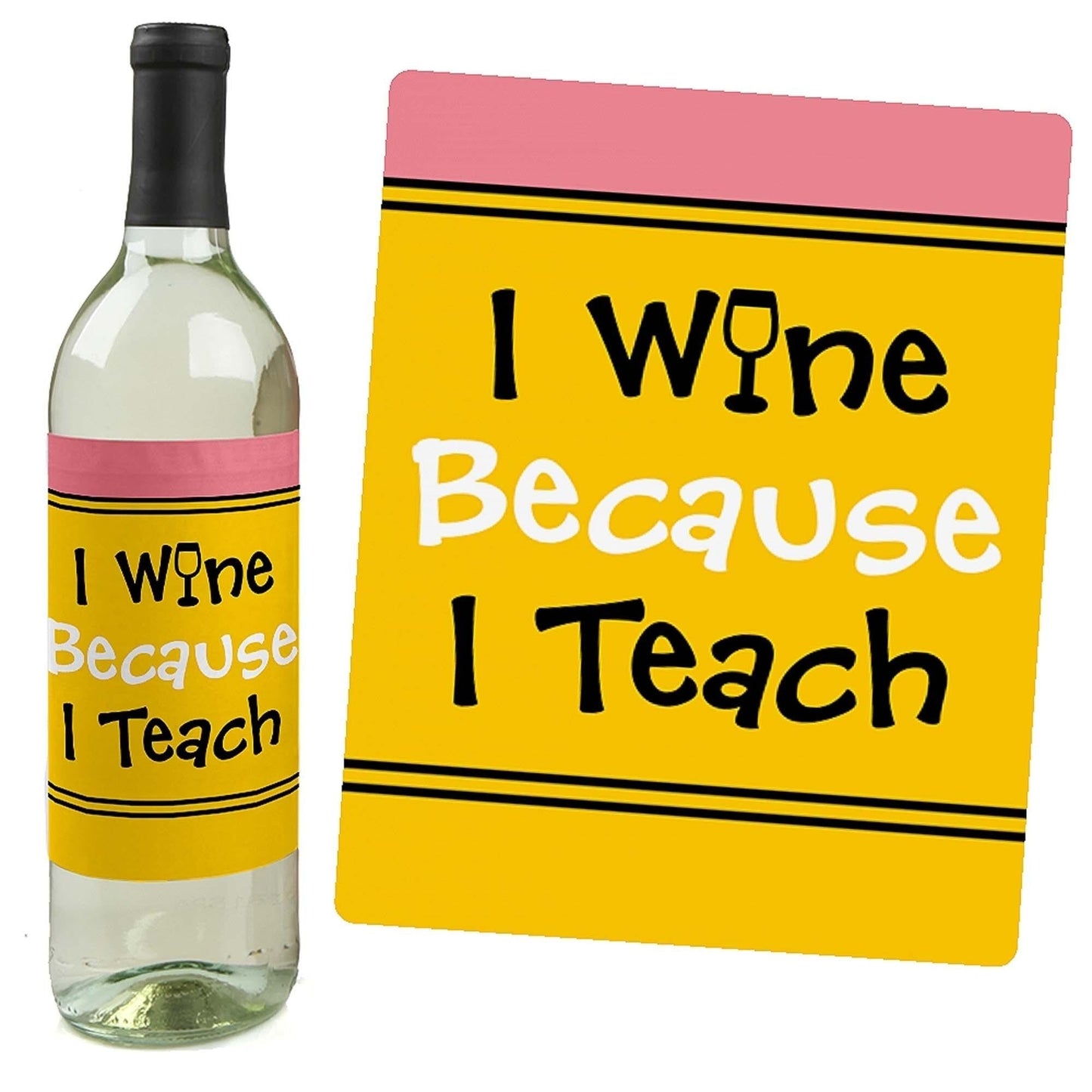 Best Teacher Gift - Teacher Appreciation Christmas Gift Decorations for Women and Men - Wine Bottle Label Stickers - First and Last Day of School Gifts for Teachers - Set of 4