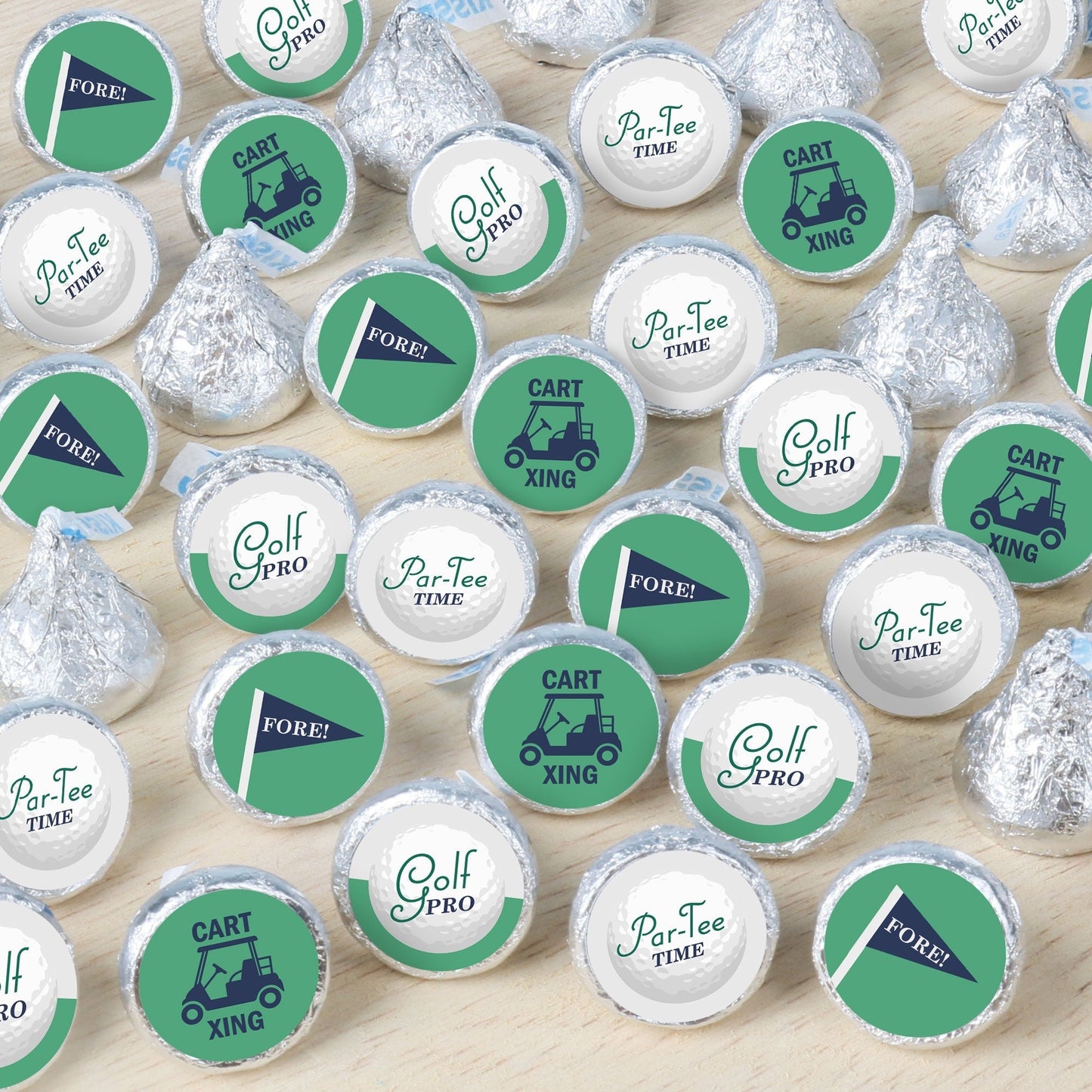 Par-Tee Time - Golf - Birthday or Retirement Party Small Round Candy Stickers - Party Favor Labels - 324 Count