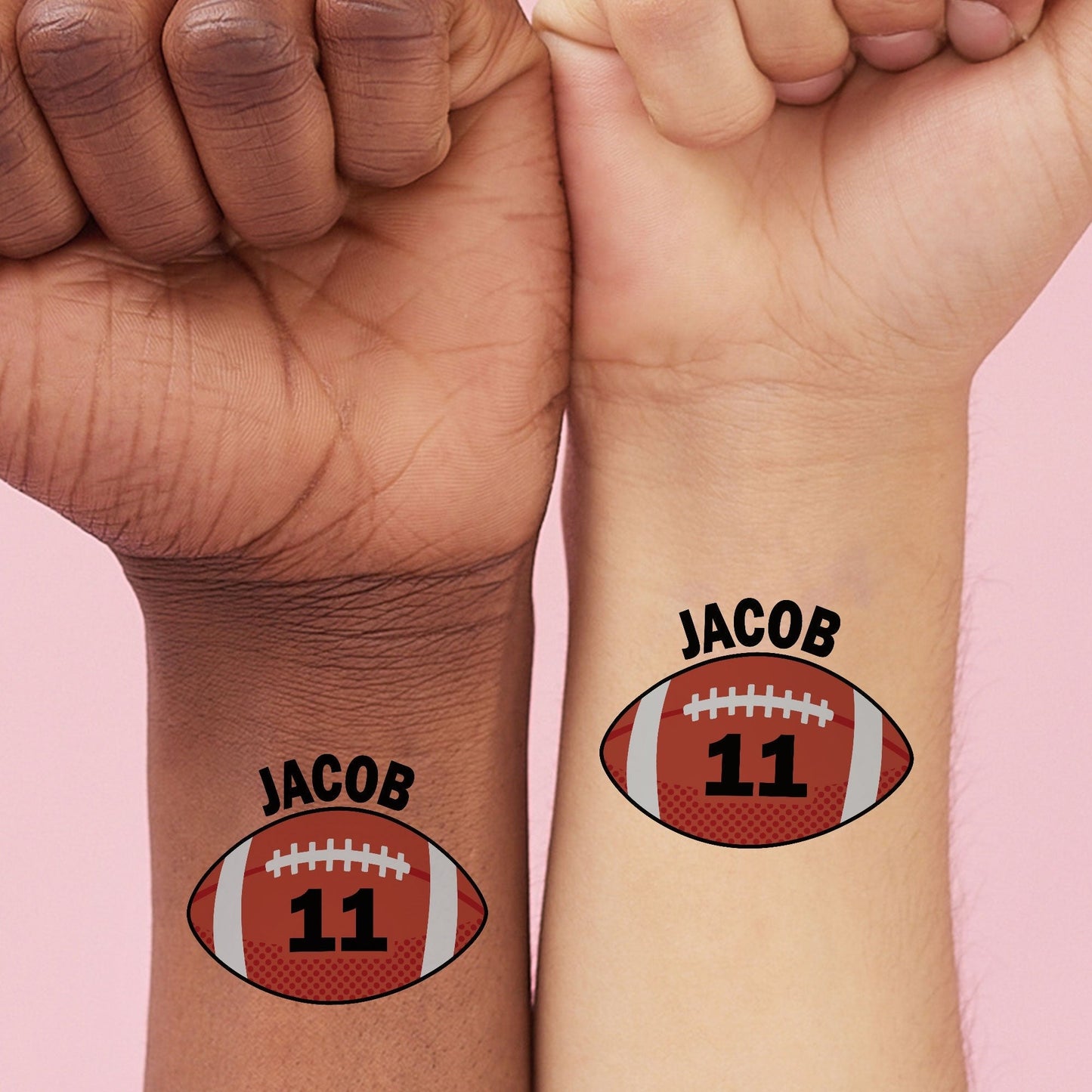 Custom Text Football Temporary Tattoos - 12 Ct