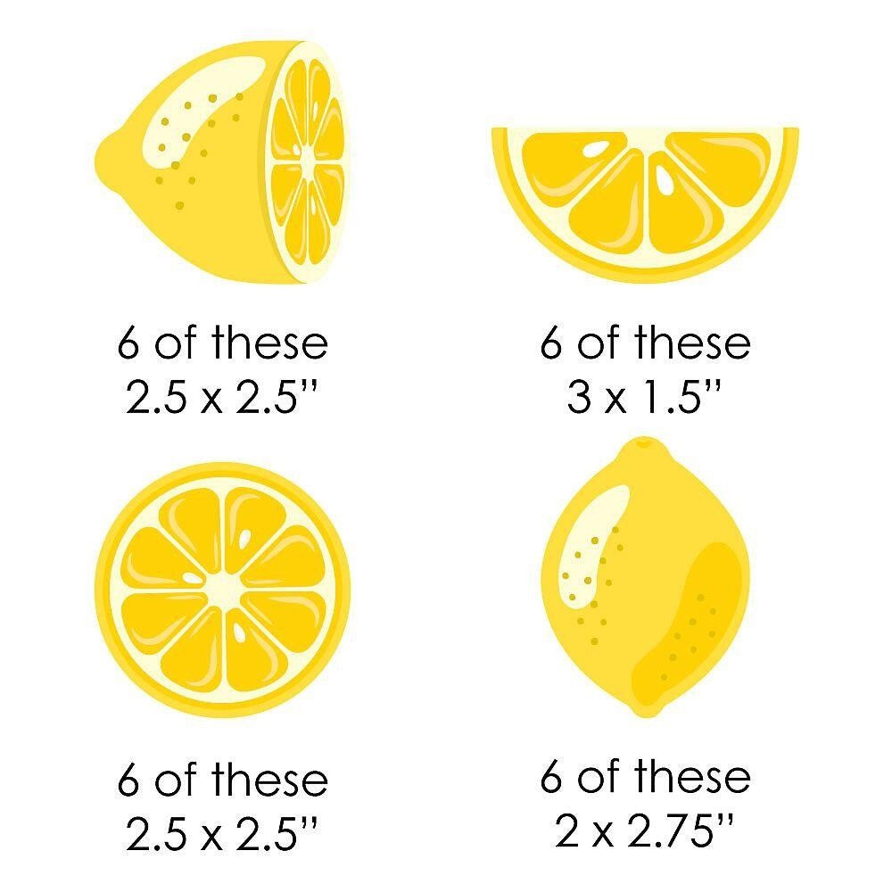 So Fresh - Lemon - DIY Shaped Citrus Lemonade Party Cut-Outs - 24 ct