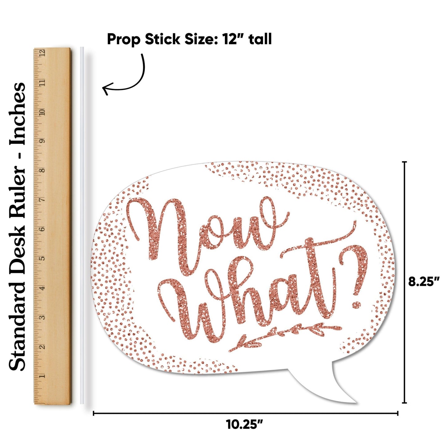 Rose Gold Grad - 2026 Graduation Party Photo Booth Props Kit - 20 Count