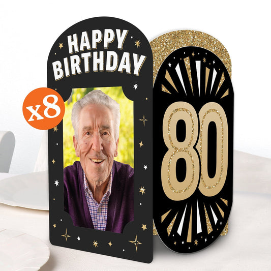 80th Birthday Photo Centerpieces - 8 Ct