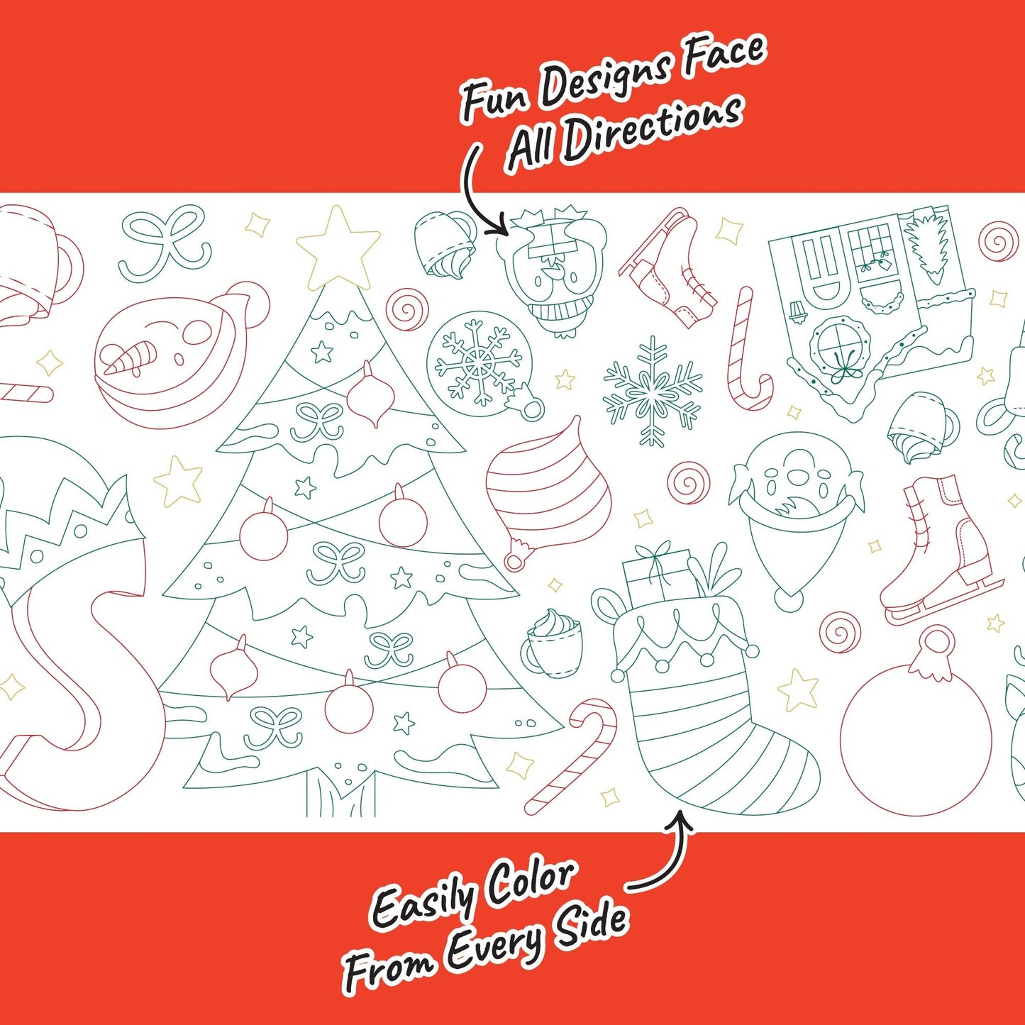 Very Merry Christmas - Coloring Table Runner - 7'