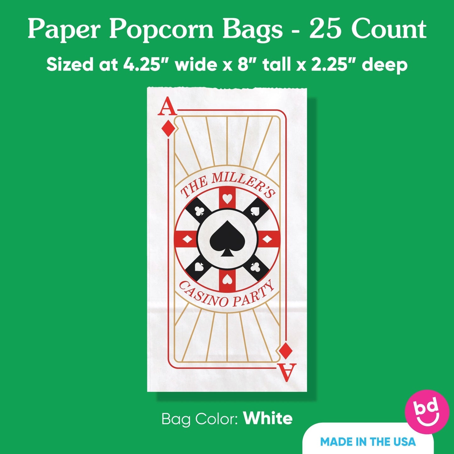 Custom Text Popcorn Bag - Las Vegas - 25 Ct