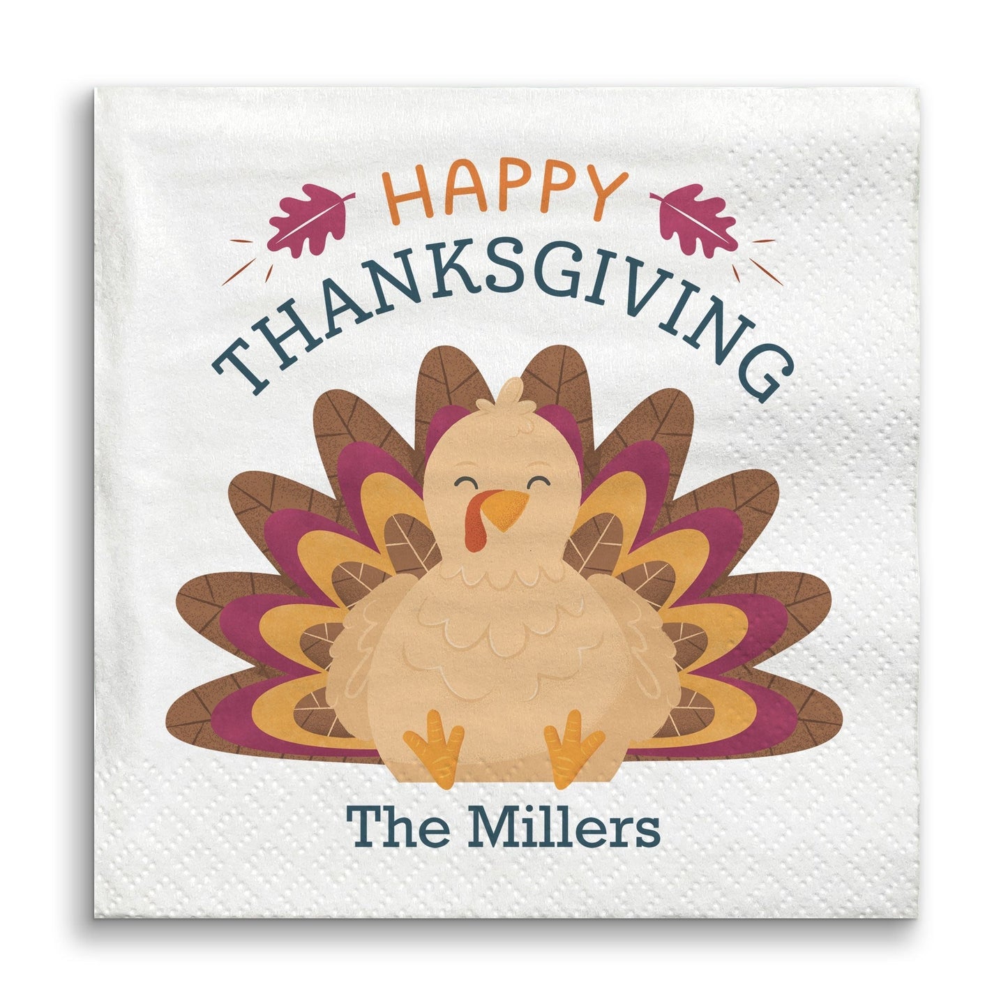 Custom Text Napkins - Thanksgiving Turkey