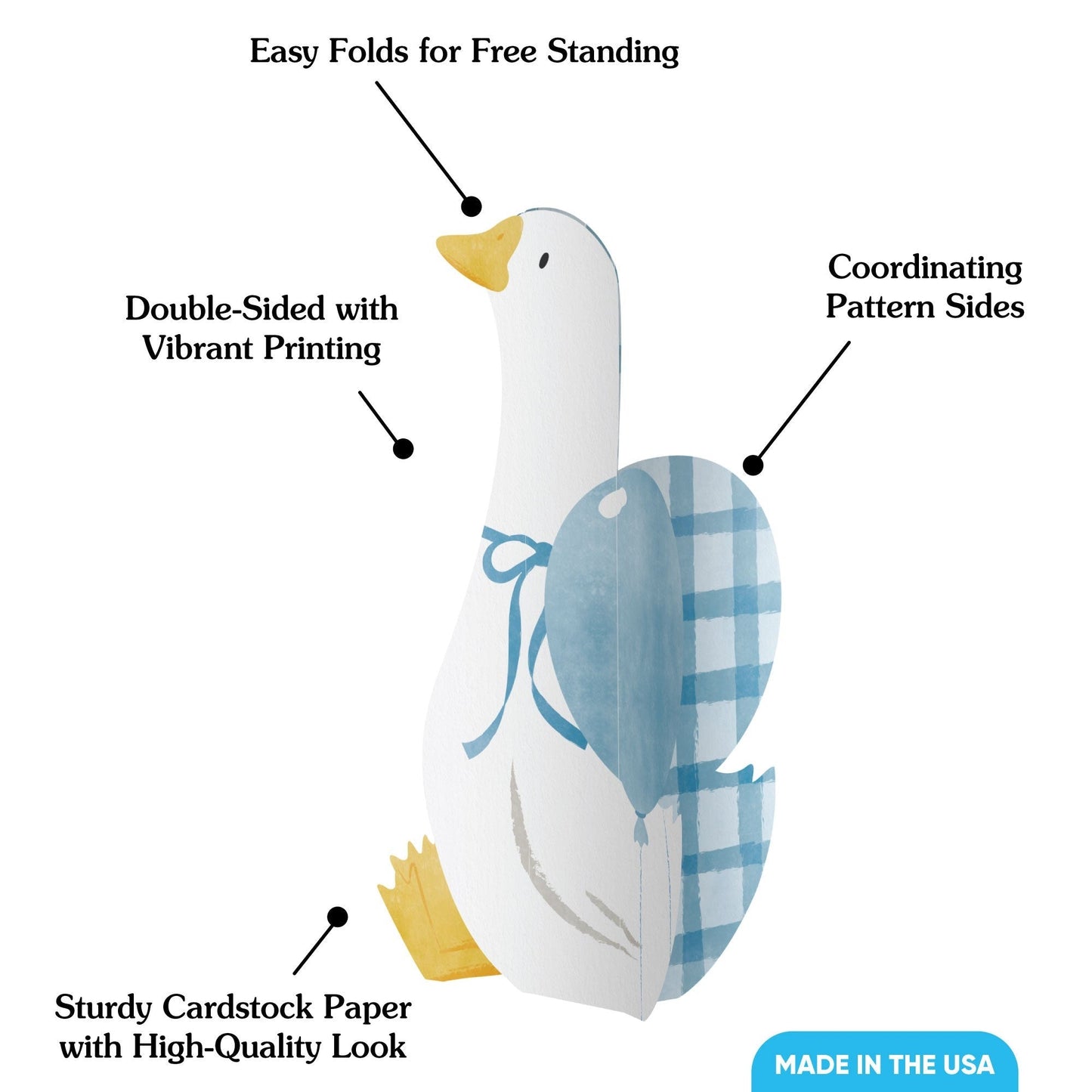 One Silly Goose Blue 3D Centerpieces - 8 Ct