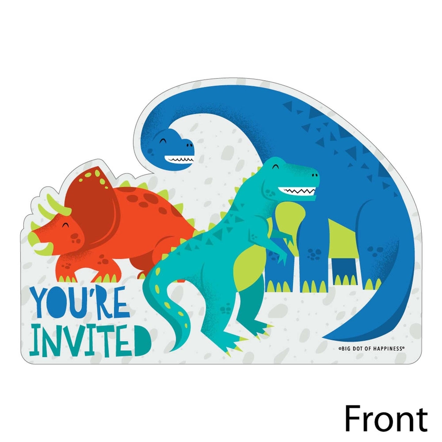 Roar Dinosaur - Shaped Fill-In Invitations - Dino Mite T-Rex Baby Shower or Birthday Party Invitation Cards with Envelopes - Set of 12