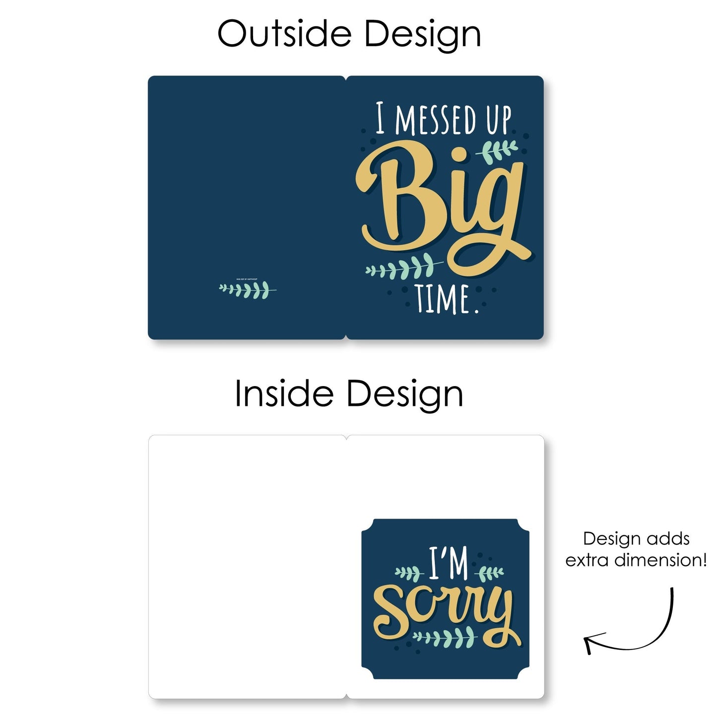 I Messed Up Big Time - I'm Sorry Apology Giant Greeting Card - Big Shaped Jumborific Card - 16.5 x 22 inches