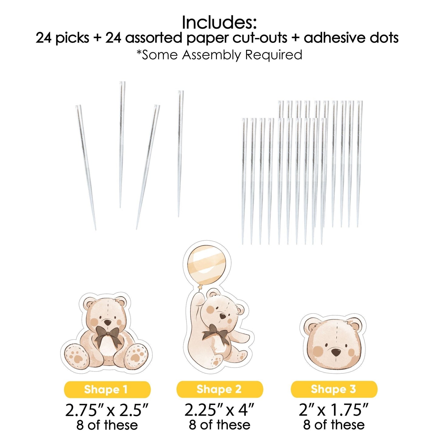 We Can Bearly Wait Treat Picks - 24 Ct