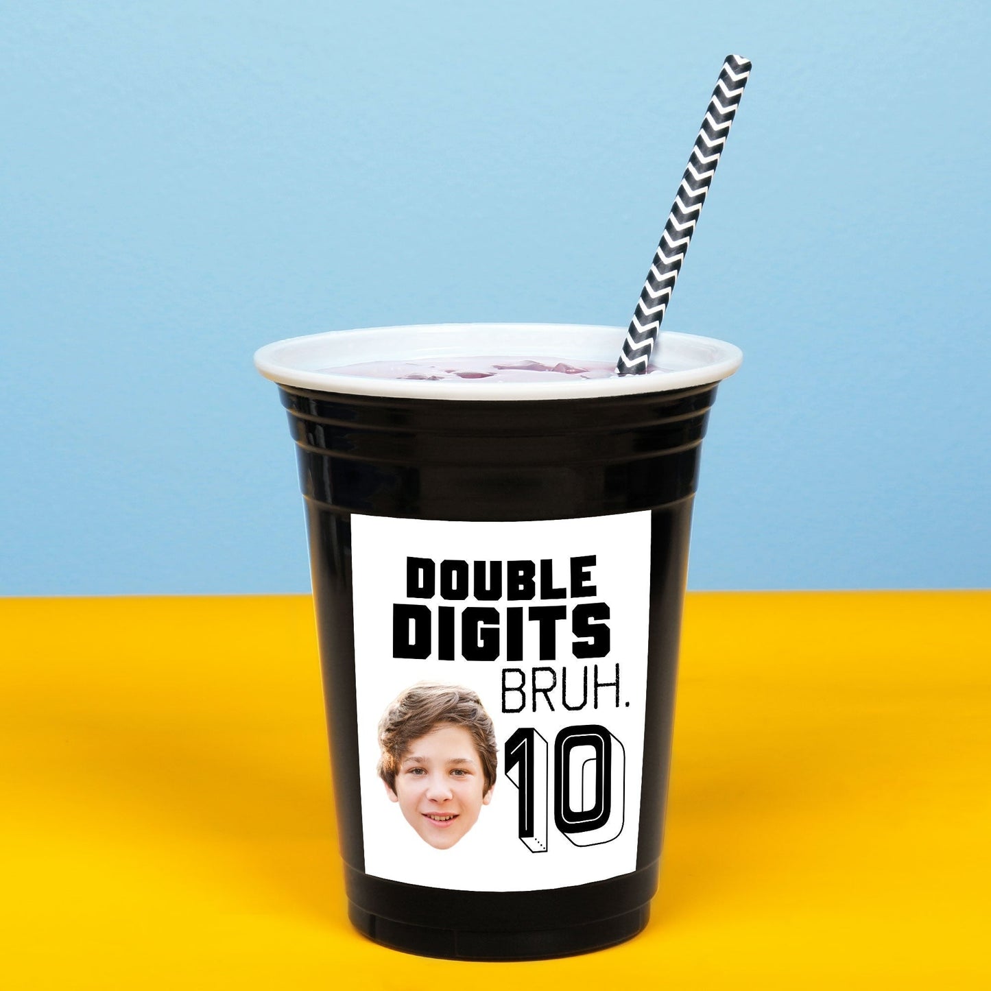 Custom Text Party Cups - 10th Birthday Bruh - 16 Ct