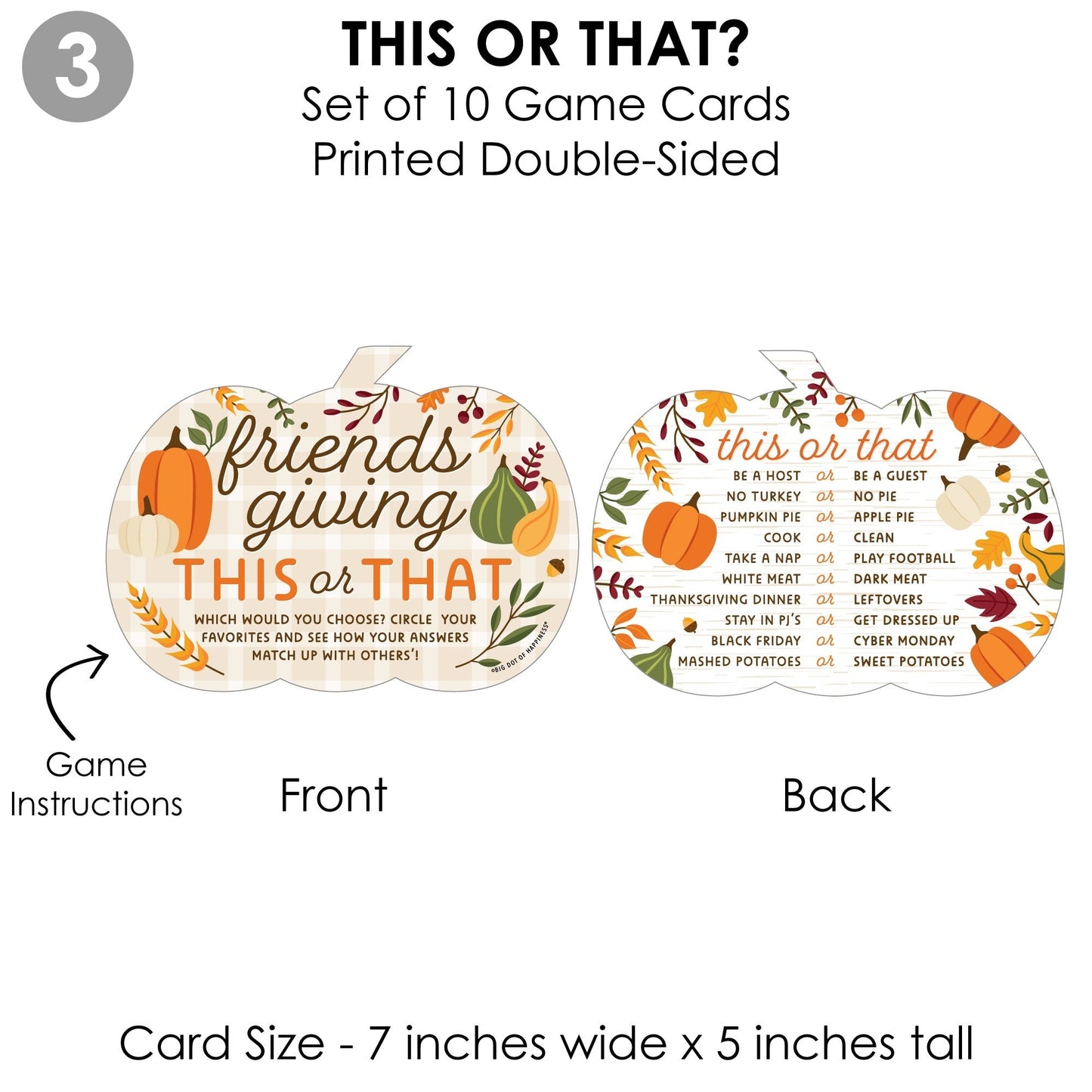 Fall Friends Thanksgiving - 4 Friendsgiving Party Games - 10 Cards Each - Gamerific Bundle