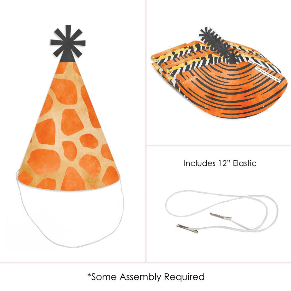 Safari Animal Prints Cone Party - Set of 8 (Standard Size)