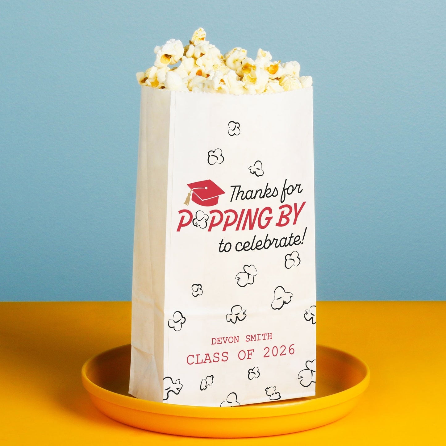 Custom Text Popcorn Bags - Red Grad - 100 Ct