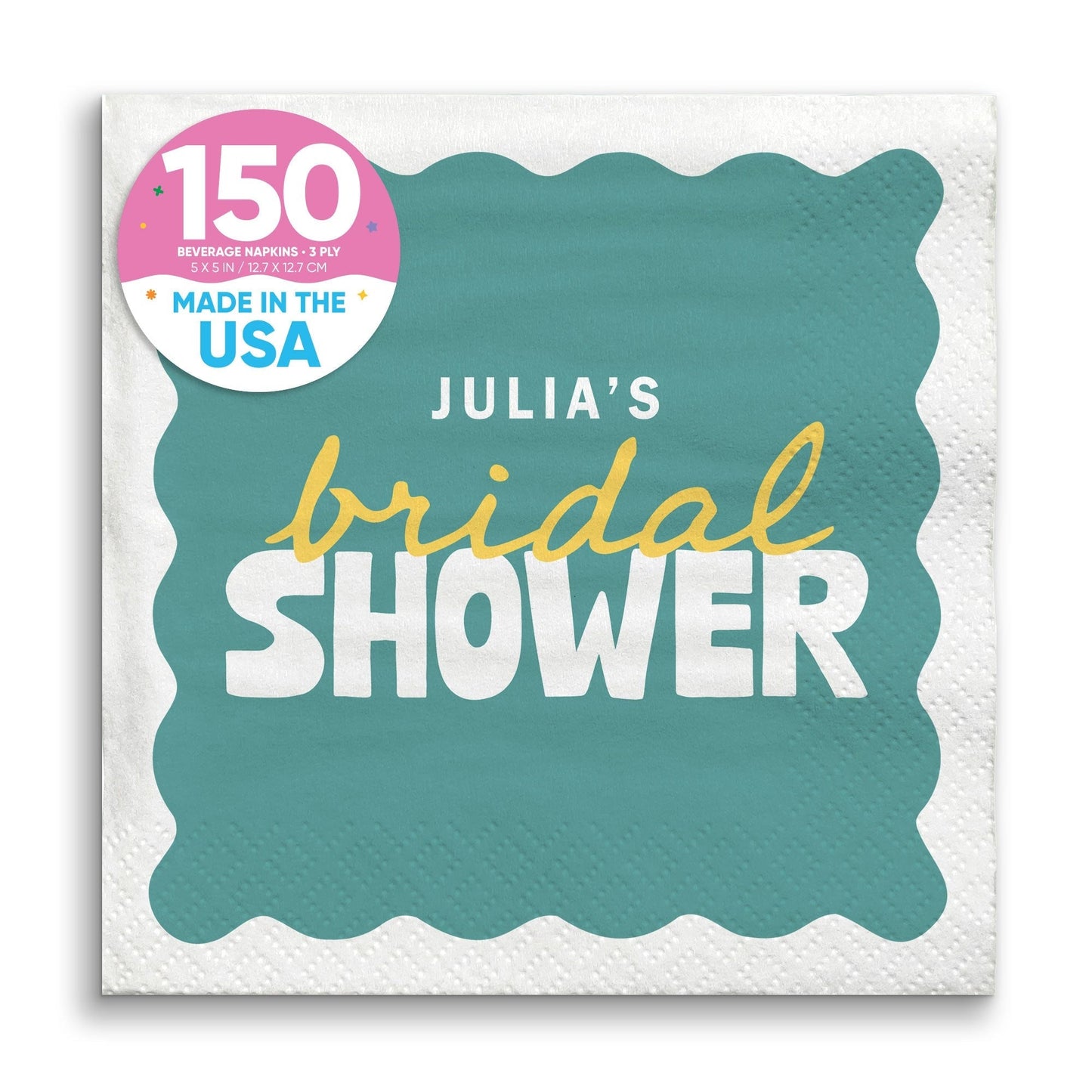 Custom Text Napkins - Wavy Bridal