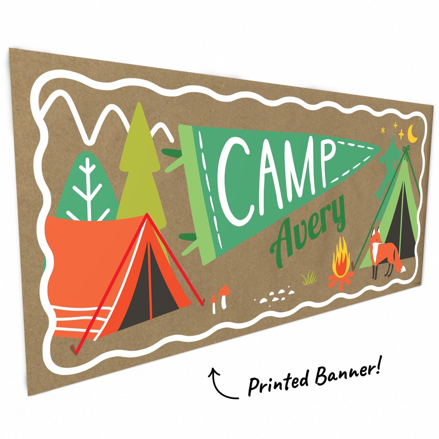 Custom Text Camping Kraft Banner