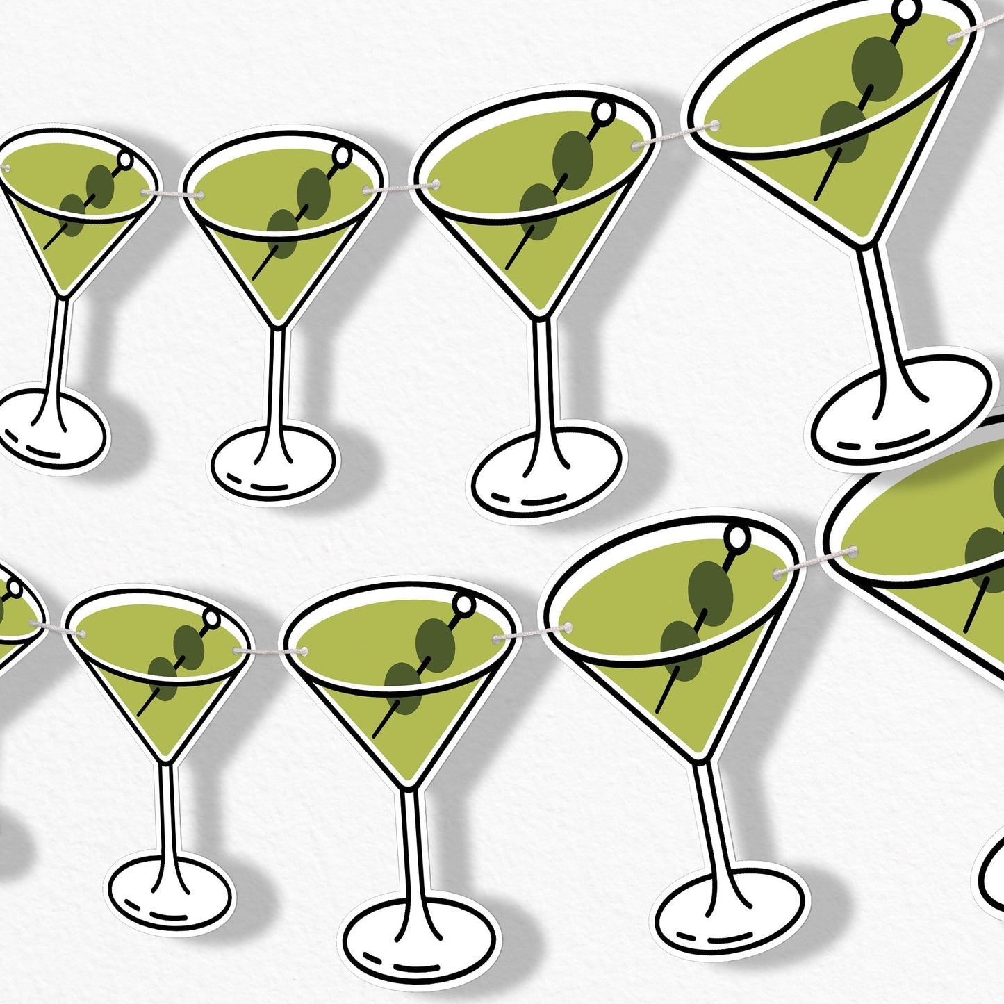 Martini Garland Banner - 15 Pc