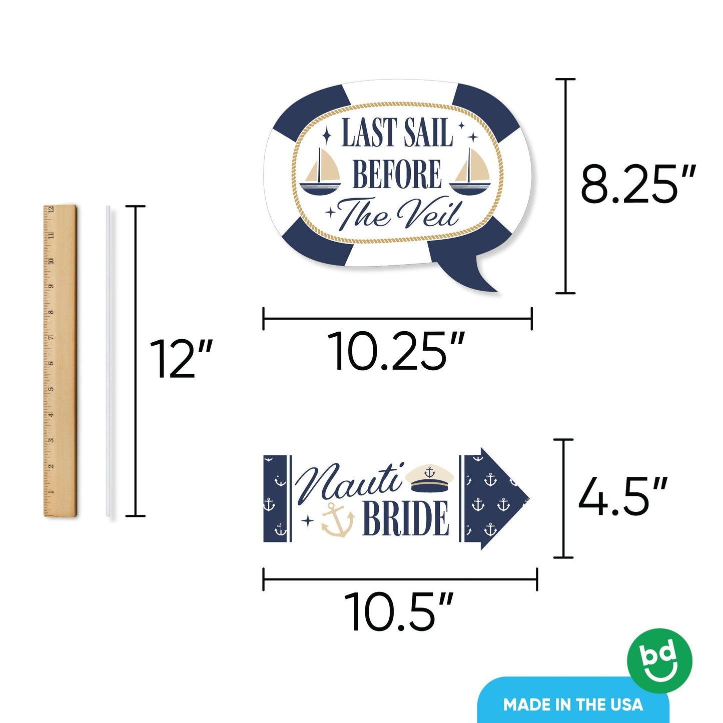 Let's Get Nauti Funny Photo Props - 10 Ct