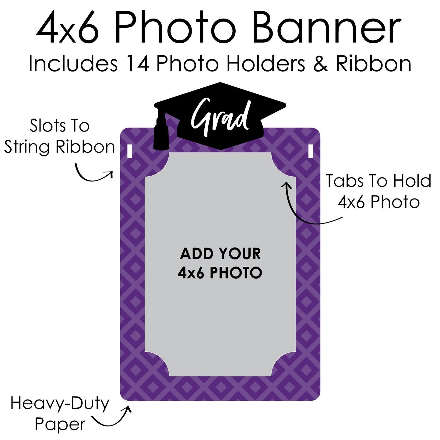 Purple Grad - Best is Yet to Come - DIY Purple Graduation Party Decor - K-12 School Picture Display - Photo Banner