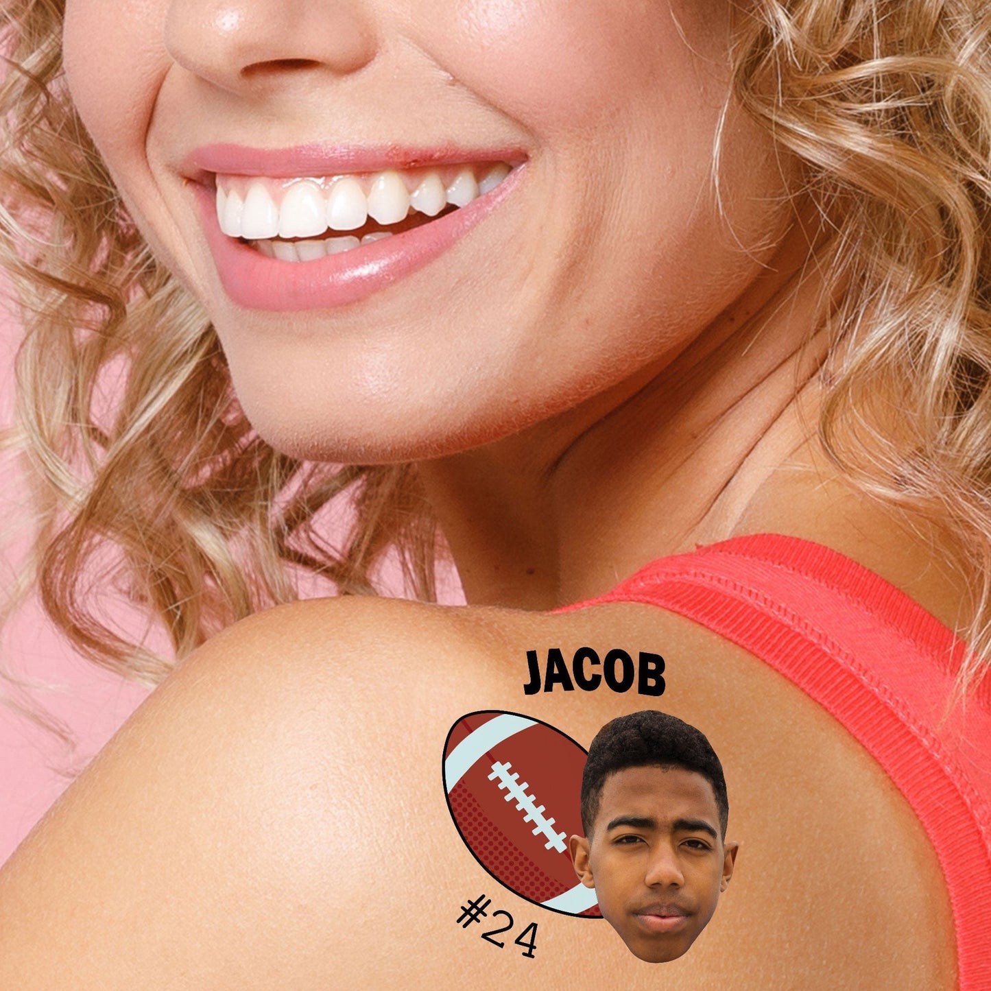 Custom Photo Football Temporary Tattoos - 12 Ct