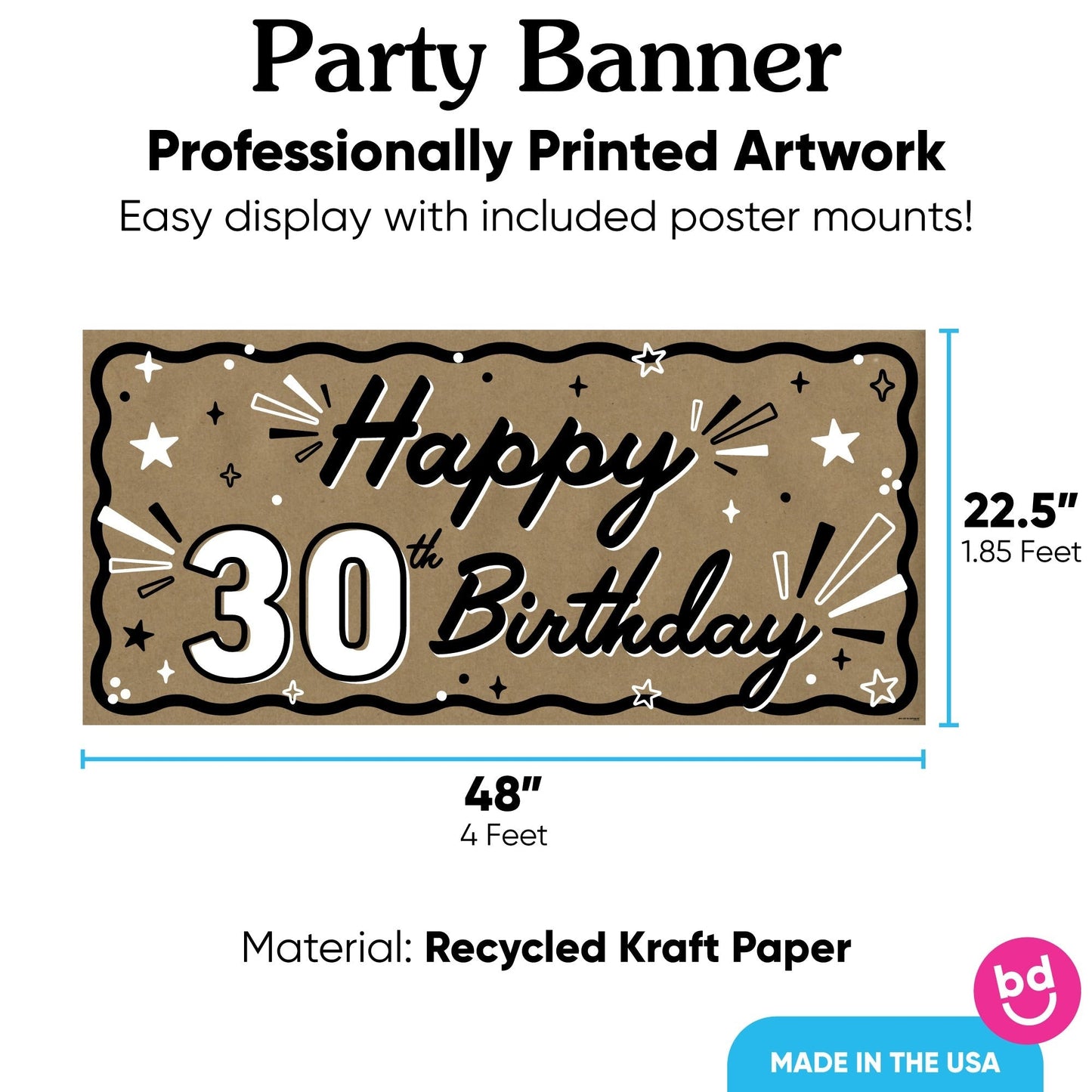 30th Birthday Kraft Banner
